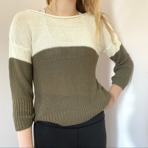 Brown and White Suzy Shier Sweater Size S